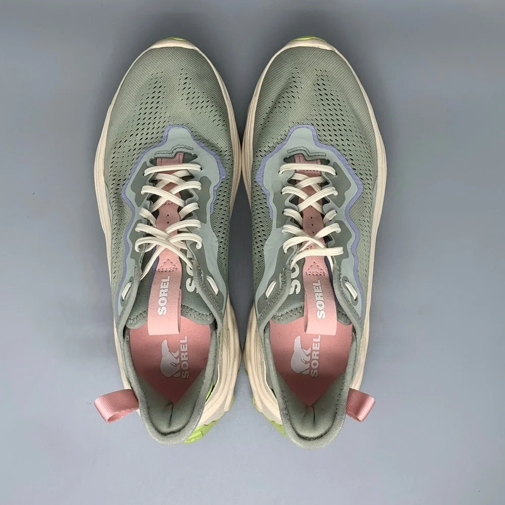 Sorel Kinetic Breakthru Tech Lace Green Pastel Chunky Sneakers Women’s Sz 9.5‎